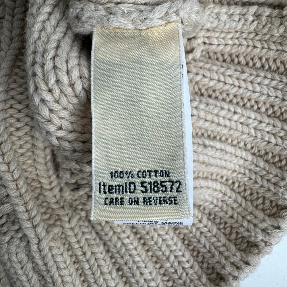 LL Bean Sweater Womens Size Small Petite Cable Knit 100% Cotton Crewneck - Picture 6 of 8